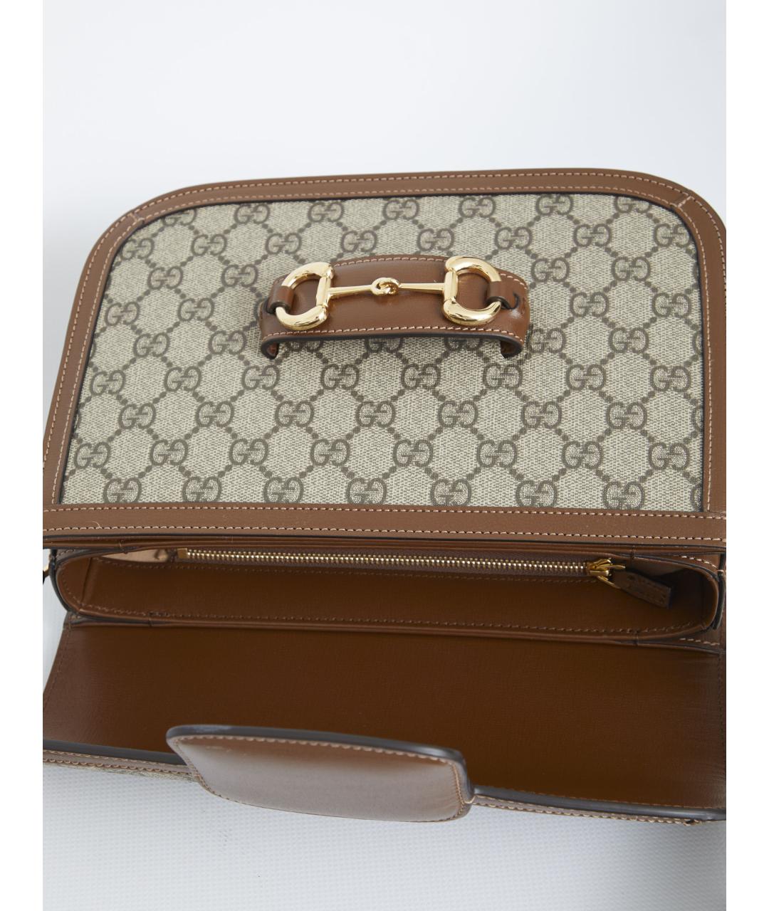 GUCCI Коричневая сумка через плечо из канвы, фото 4
