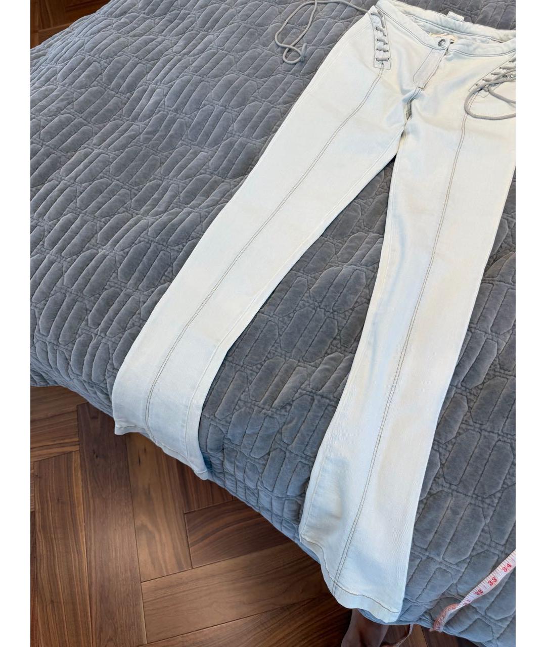 BLUMARINE Голубые хлопко-эластановые джинсы слим, фото 4