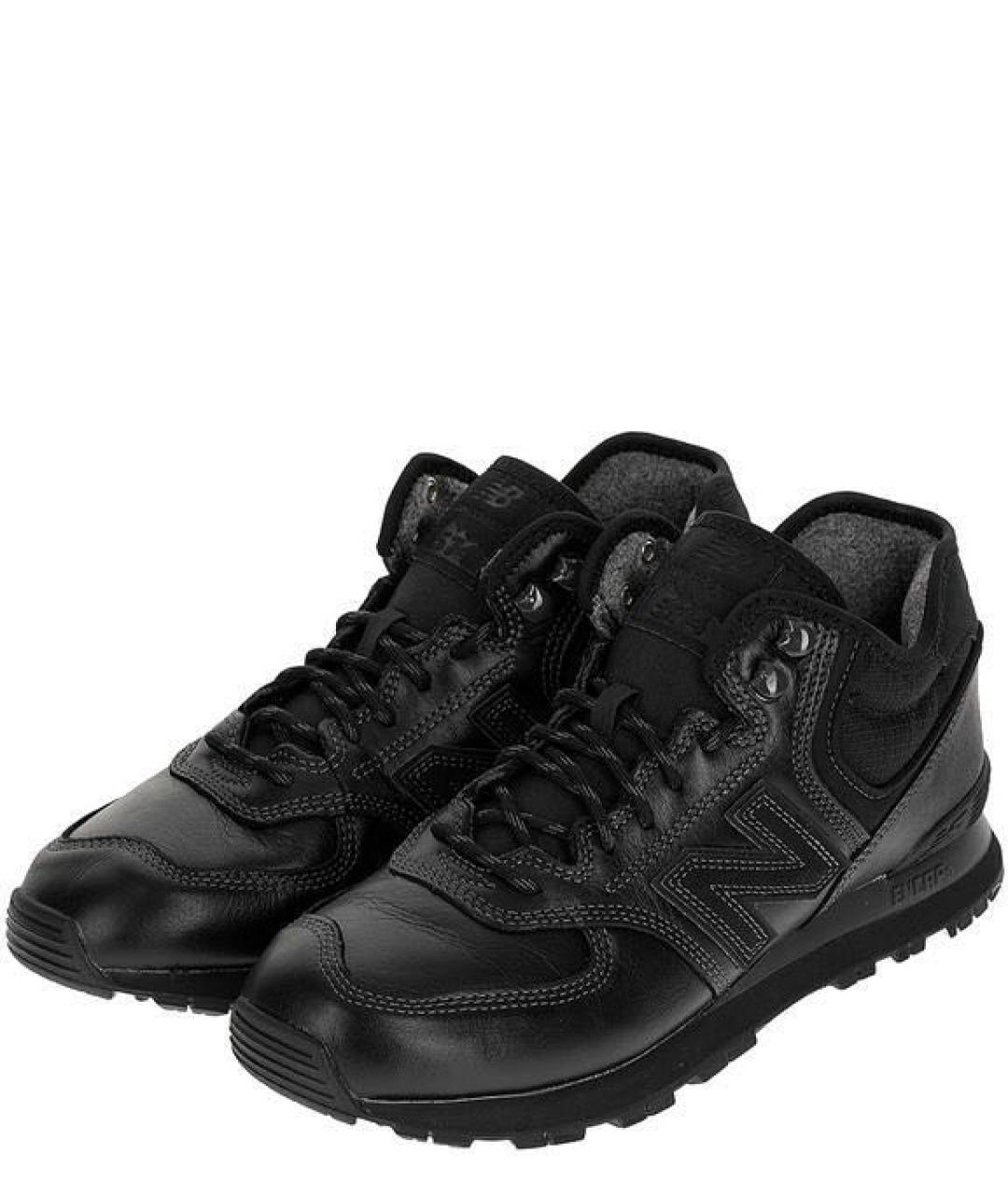 NEW BALANCE Черные кожаные высокие кроссовки / кеды, фото 2