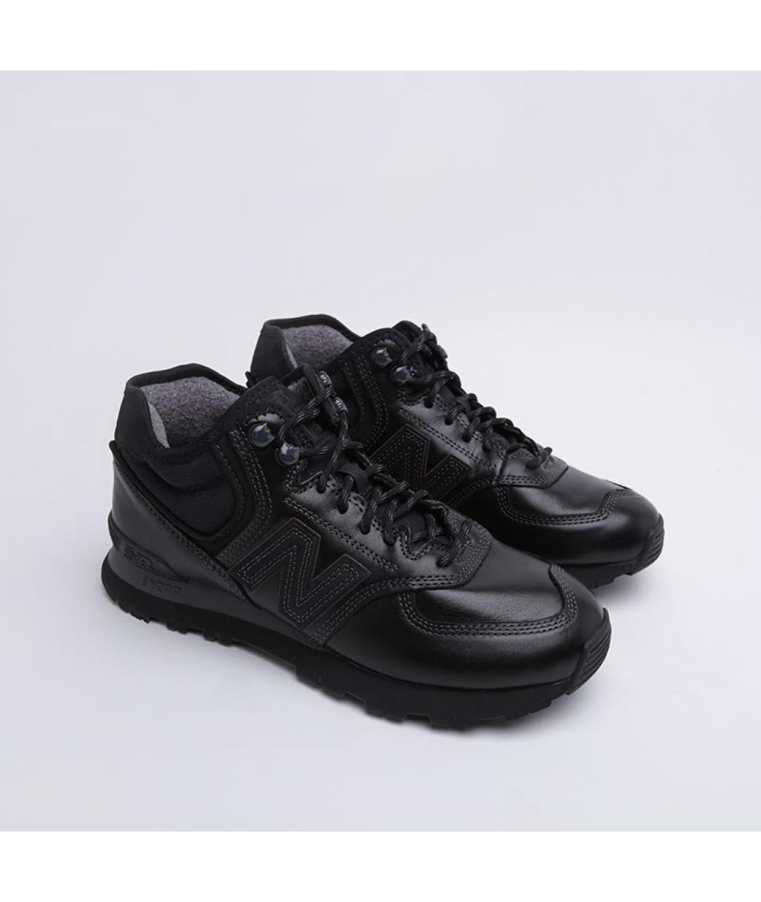 NEW BALANCE Черные кожаные высокие кроссовки / кеды, фото 5