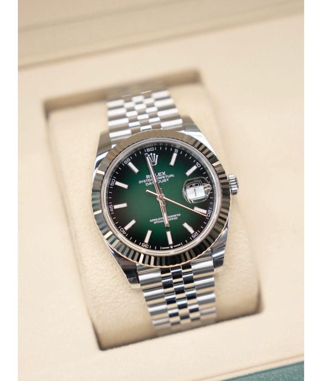 ROLEX Зеленые часы из белого золота, фото 2