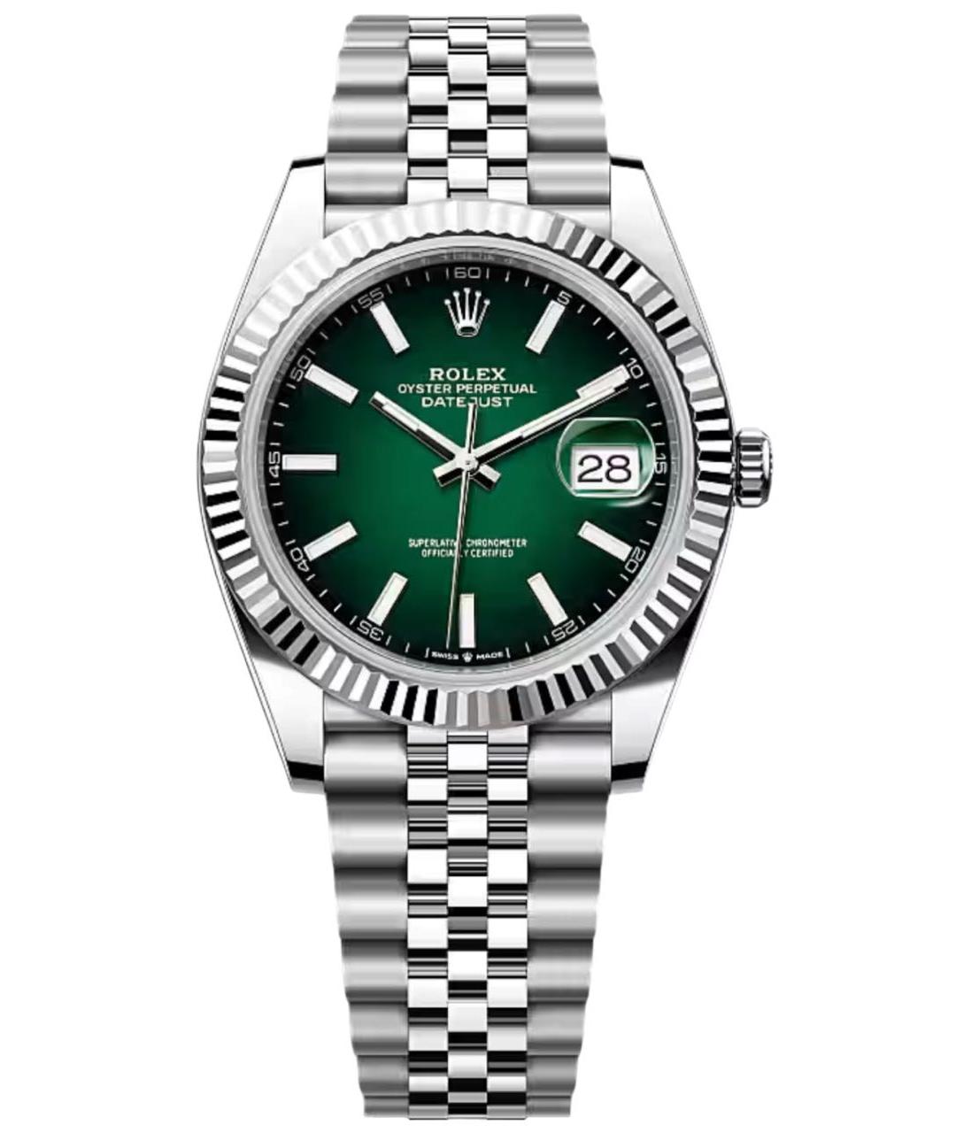 ROLEX Зеленые часы из белого золота, фото 1