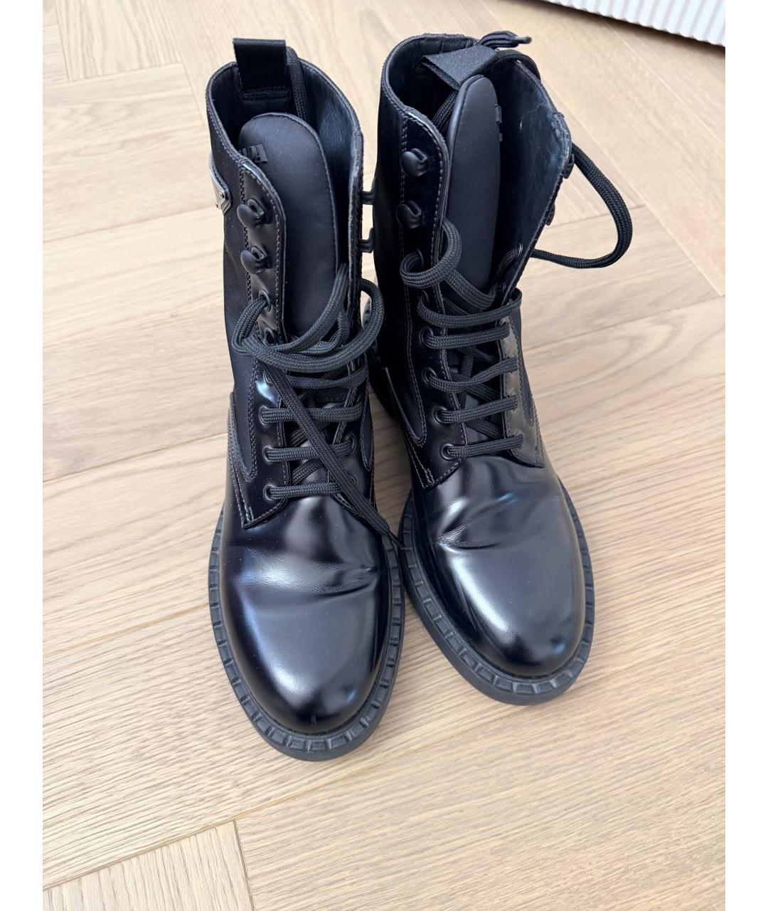 PRADA Черные кожаные ботинки, фото 2
