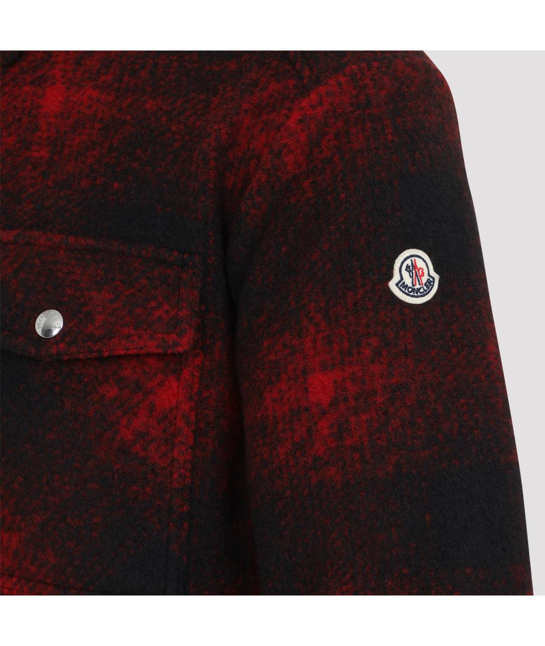 MONCLER Красная полиэстеровая куртка, фото 4