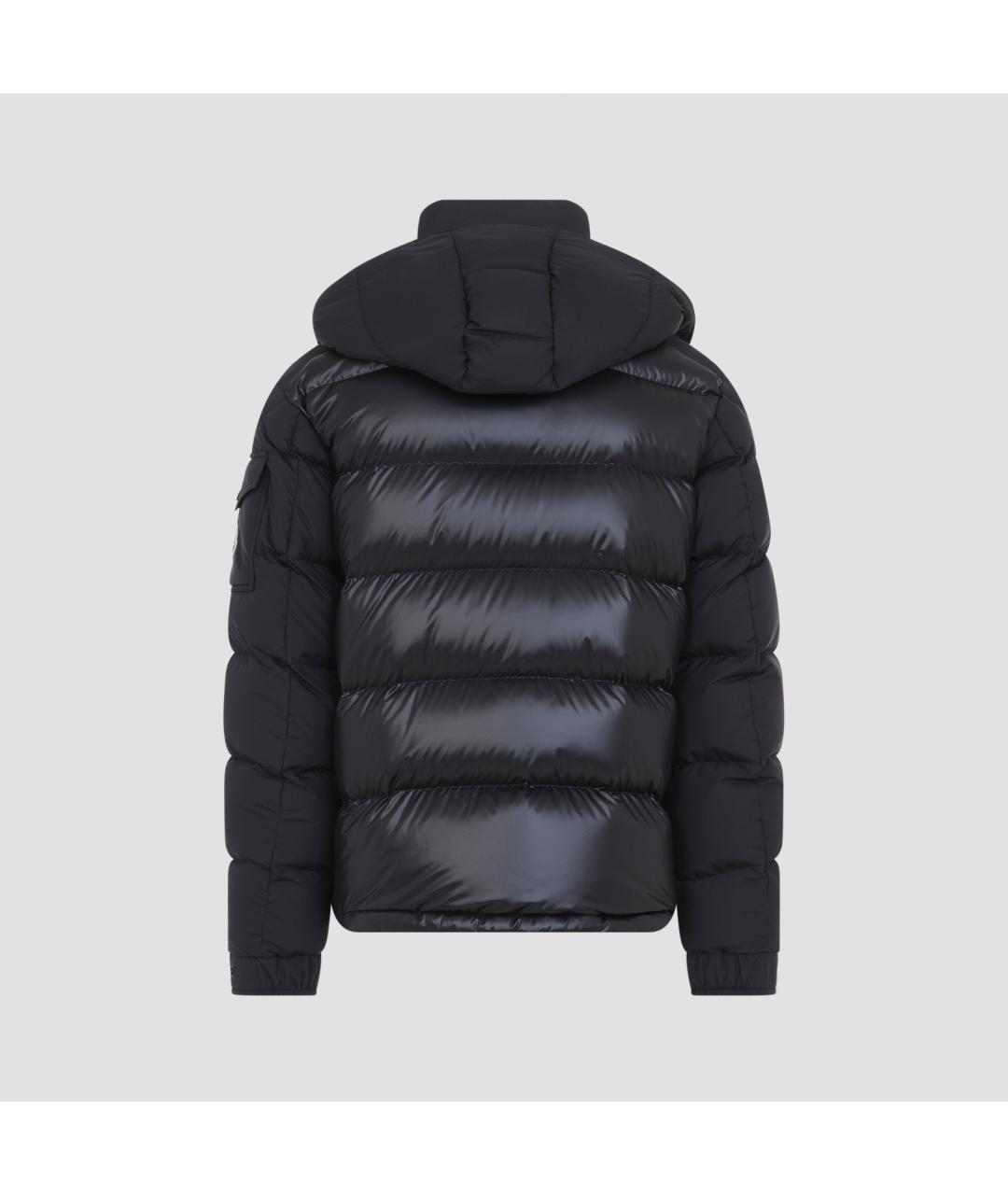 MONCLER Черный полиэстеровый пуховик, фото 2