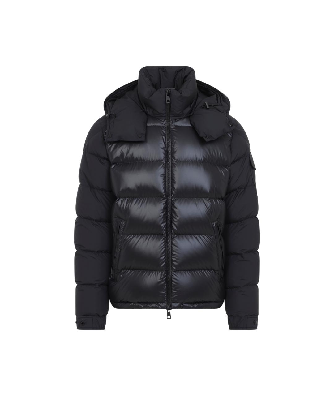 MONCLER Черный полиэстеровый пуховик, фото 1