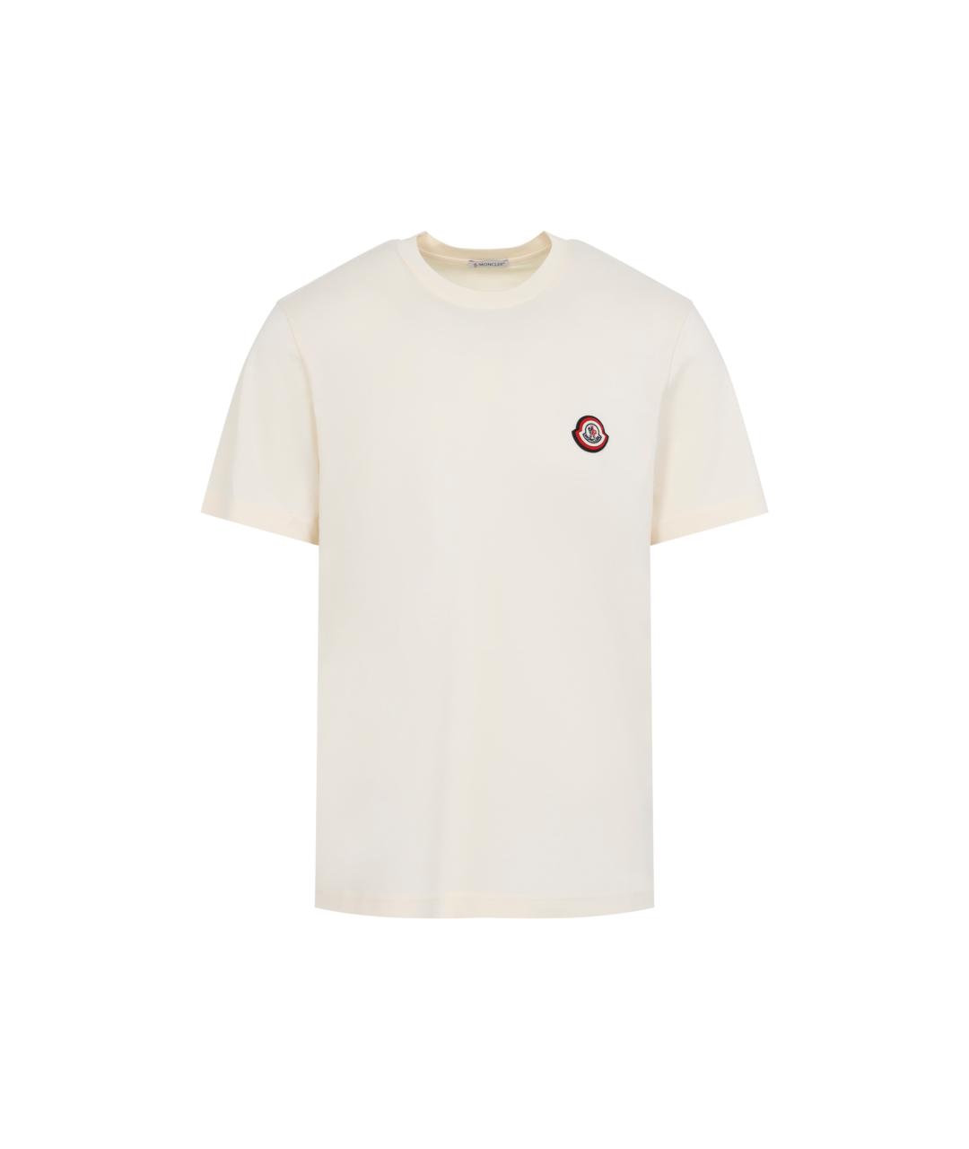MONCLER Белая хлопковая футболка, фото 1