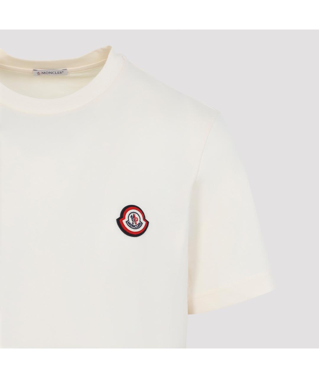 MONCLER Белая хлопковая футболка, фото 3