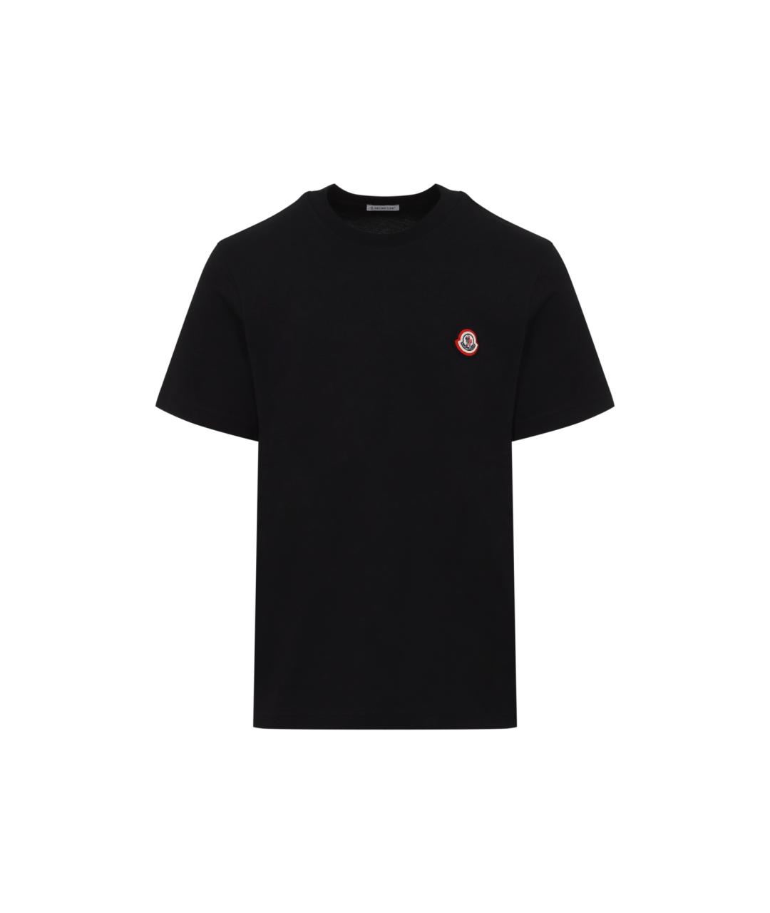 MONCLER Черная хлопковая футболка, фото 1