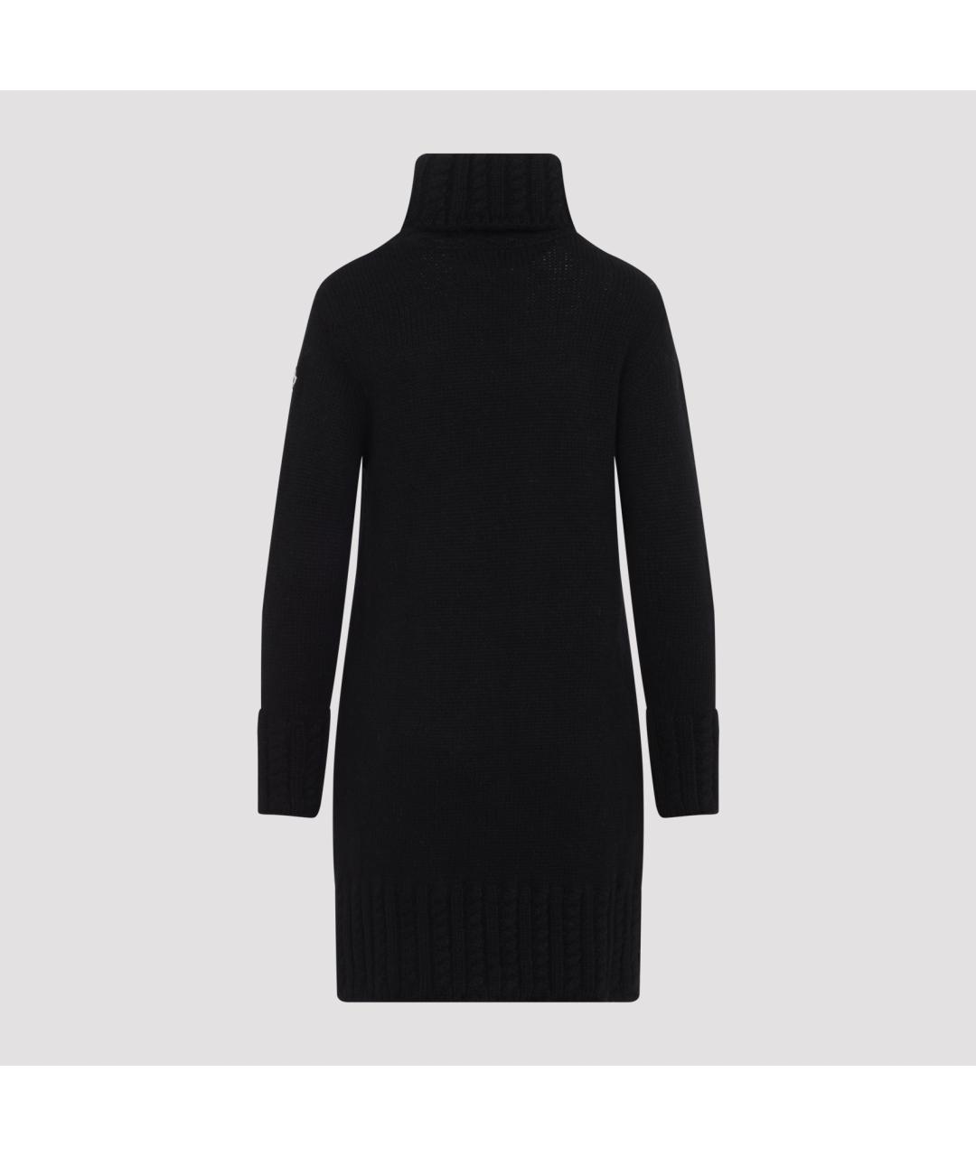 MONCLER Черное шерстяное повседневное платье, фото 2