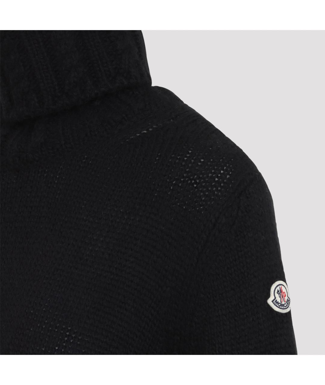 MONCLER Черное шерстяное повседневное платье, фото 3