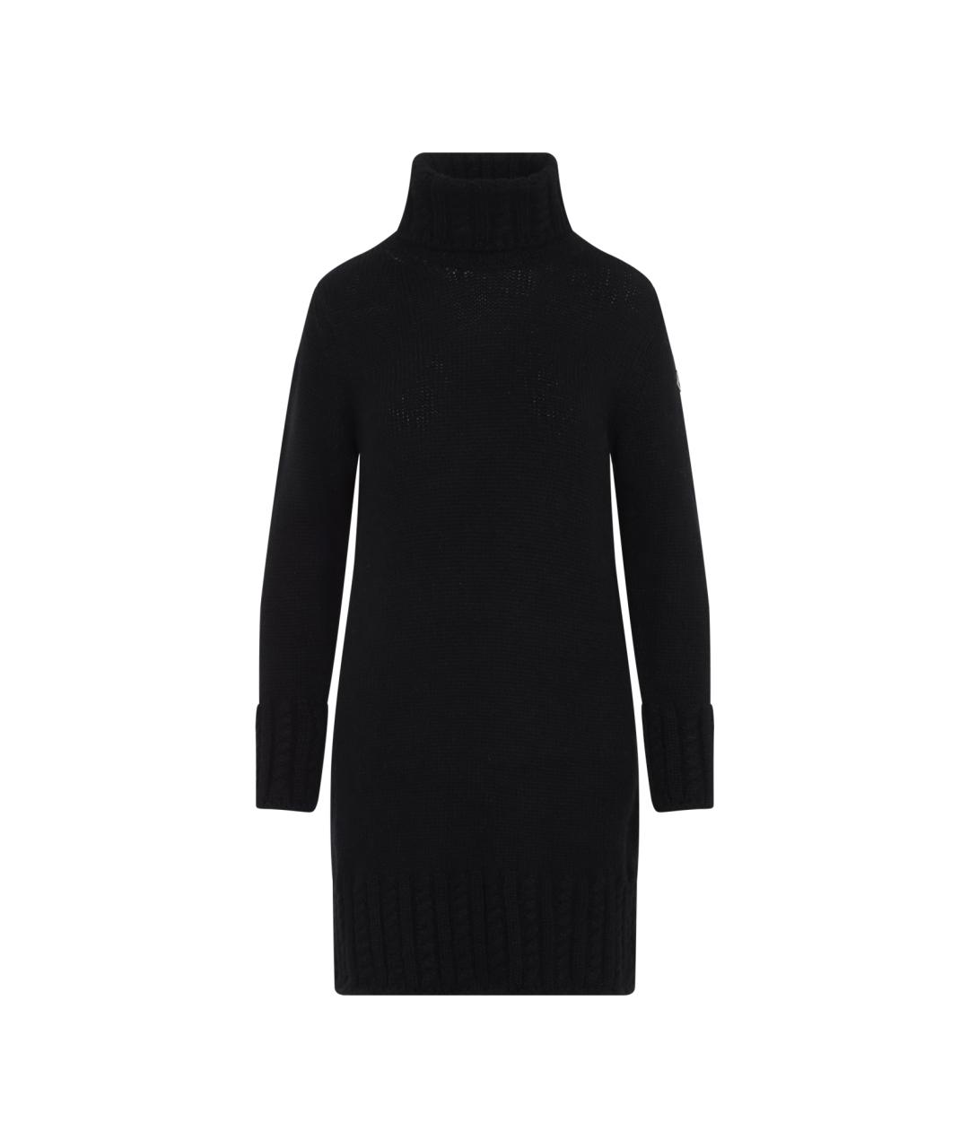 MONCLER Черное шерстяное повседневное платье, фото 1
