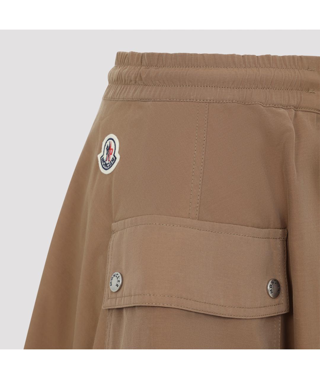 MONCLER Бежевая полиэстеровая юбка мини, фото 3