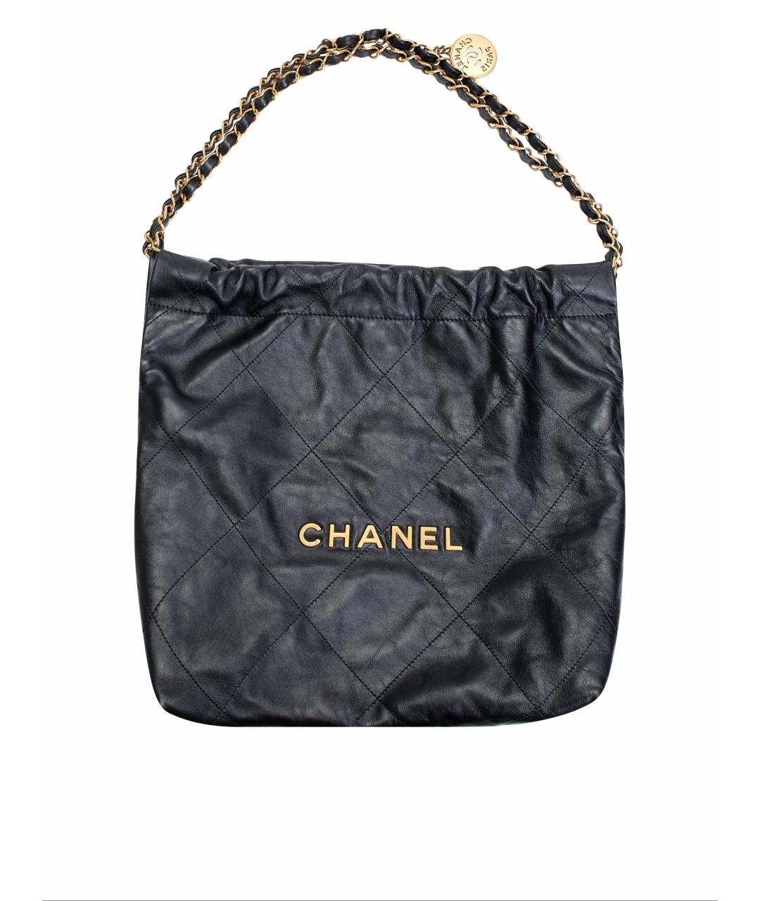 CHANEL Черная кожаная сумка с короткими ручками, фото 1