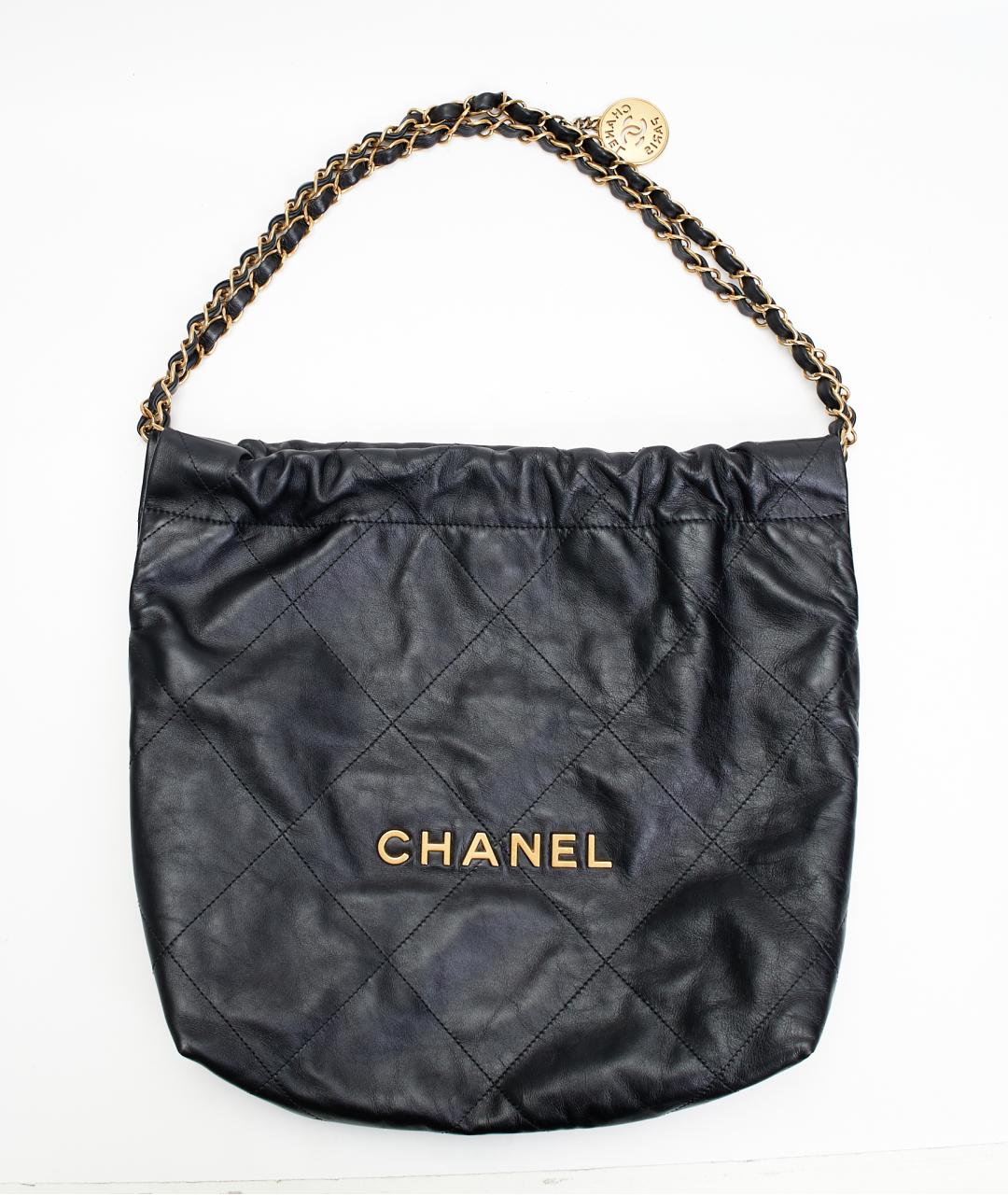 CHANEL Черная кожаная сумка с короткими ручками, фото 7