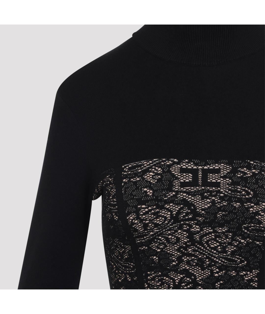 ELISABETTA FRANCHI Черное полиэстеровое коктейльное платье, фото 3