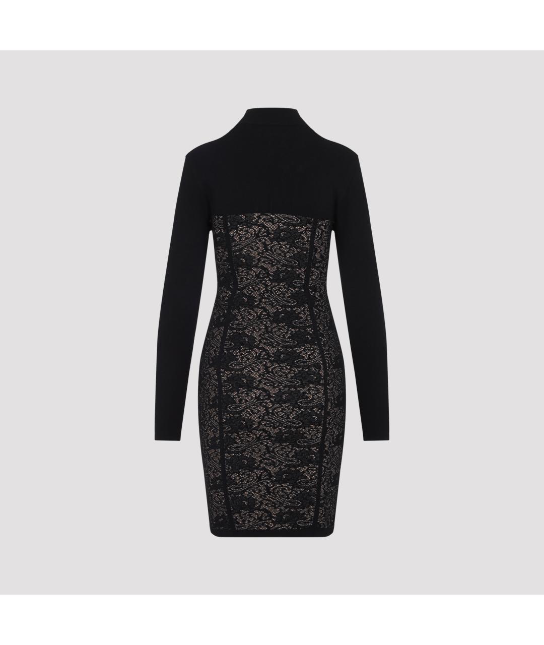 ELISABETTA FRANCHI Черное полиэстеровое коктейльное платье, фото 2