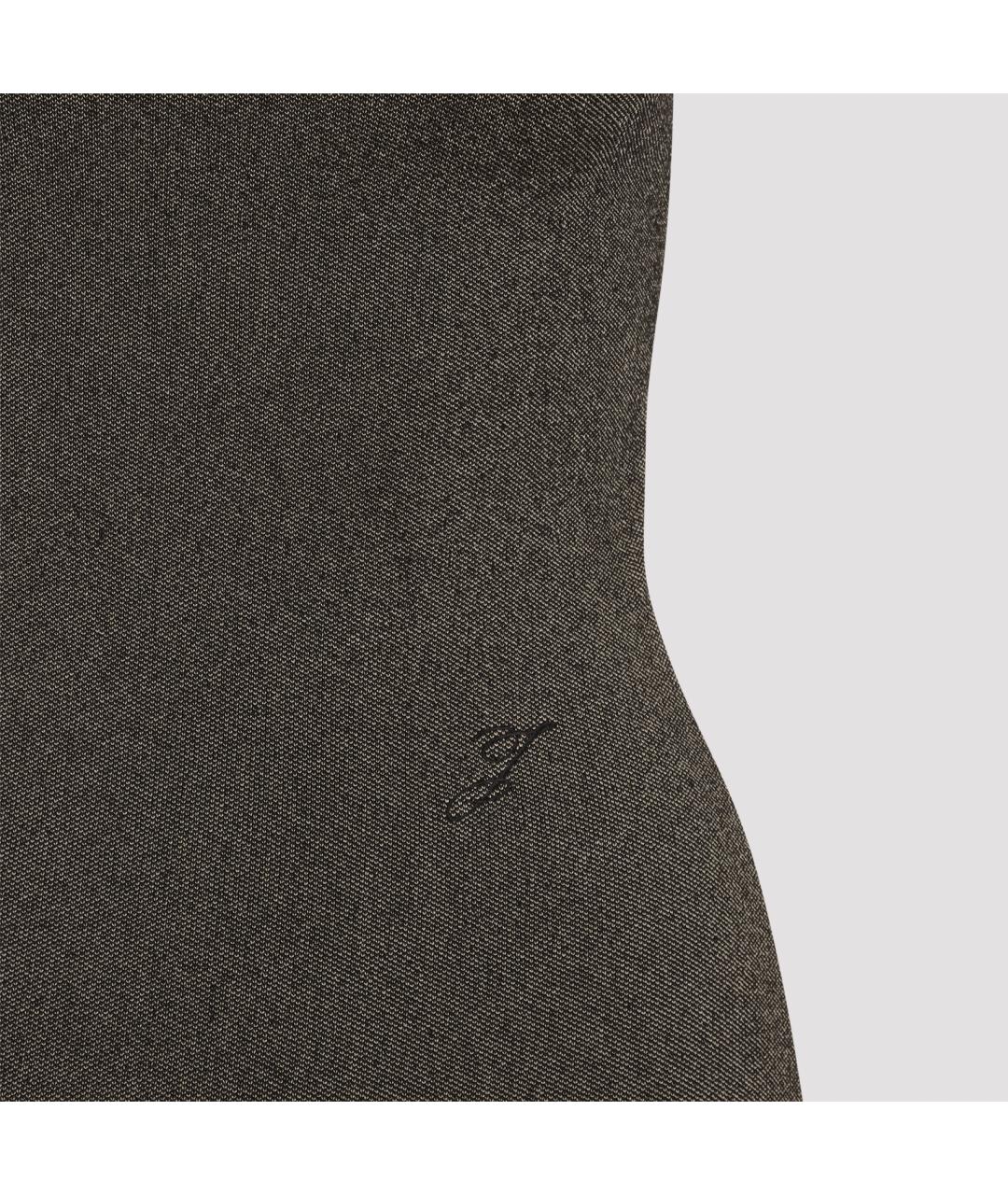 JACQUEMUS Коричневое полиэстеровое повседневное платье, фото 3