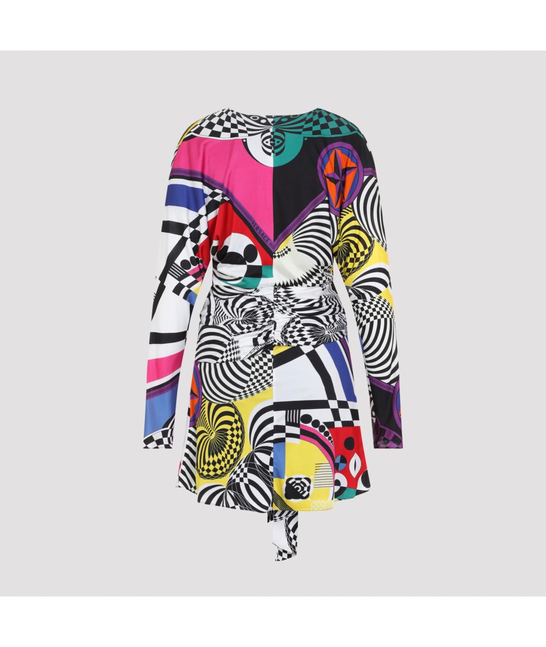 VERSACE Мульти вискозное коктейльное платье, фото 3