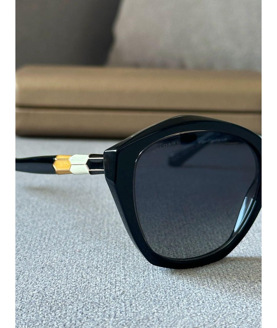 BVLGARI Черные пластиковые солнцезащитные очки, фото 6