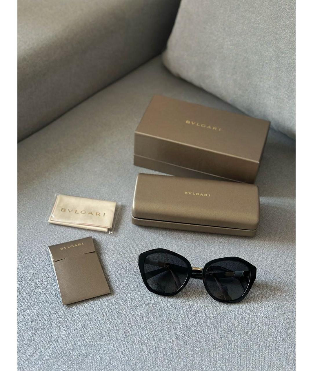 BVLGARI Черные пластиковые солнцезащитные очки, фото 2