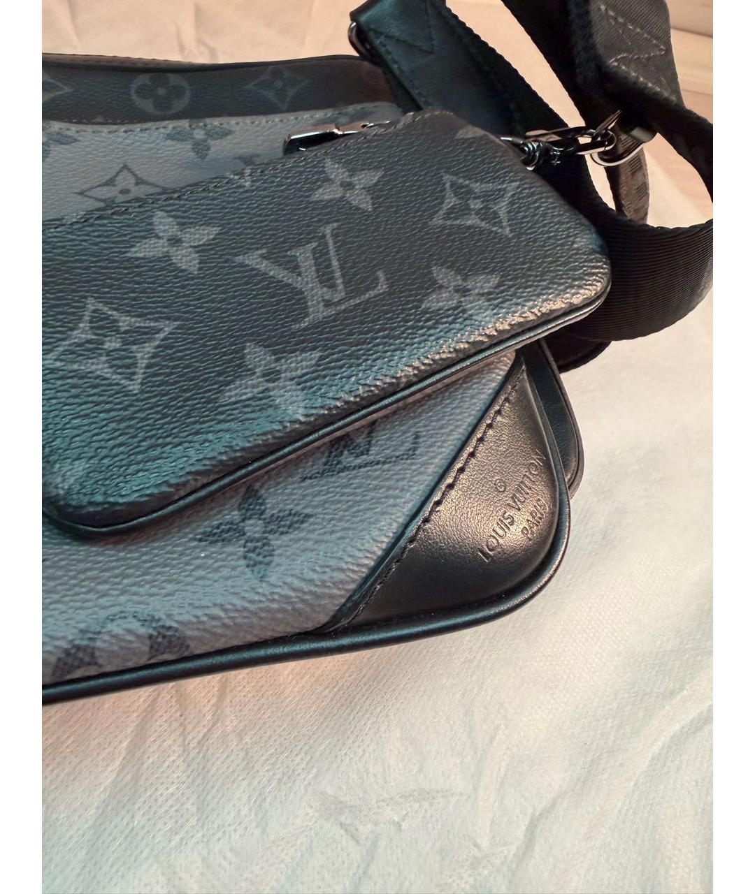 LOUIS VUITTON Черная сумка на плечо из канвы, фото 4