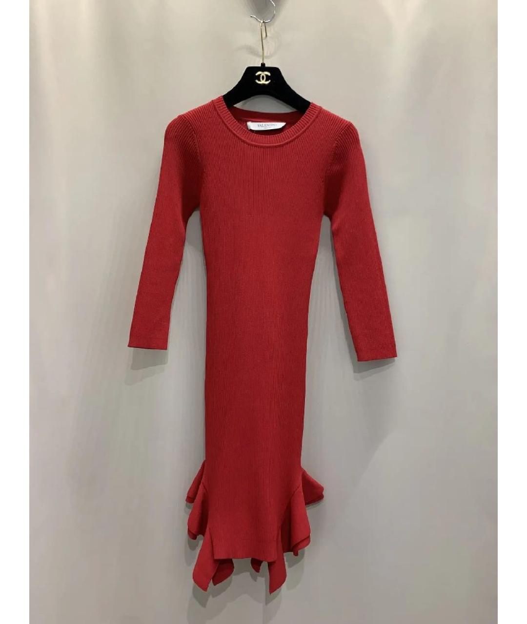 VALENTINO Красное хлопковое коктейльное платье, фото 8
