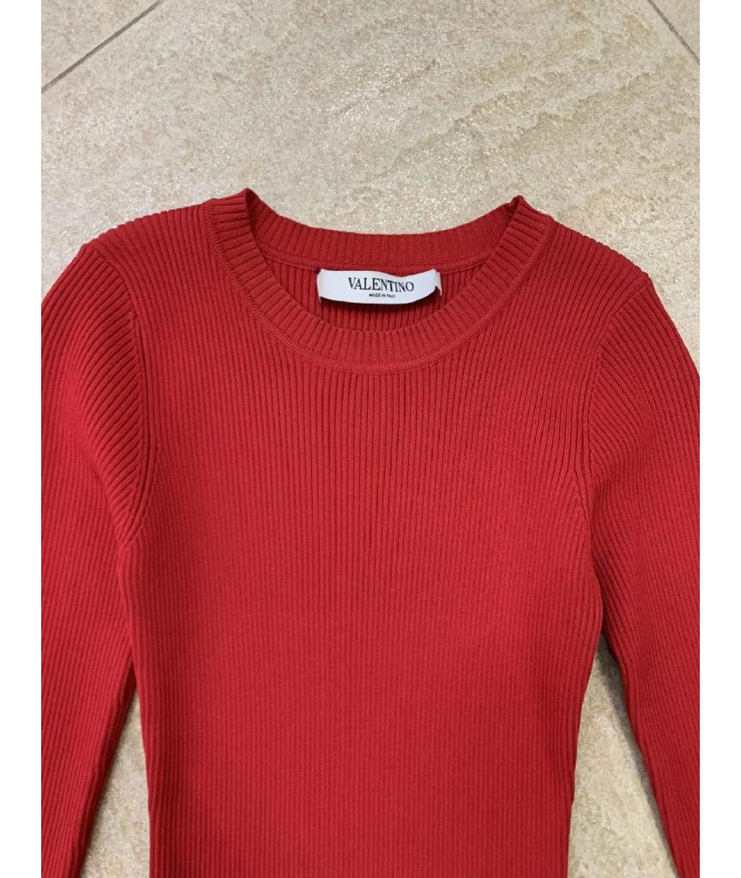 VALENTINO Красное хлопковое коктейльное платье, фото 3