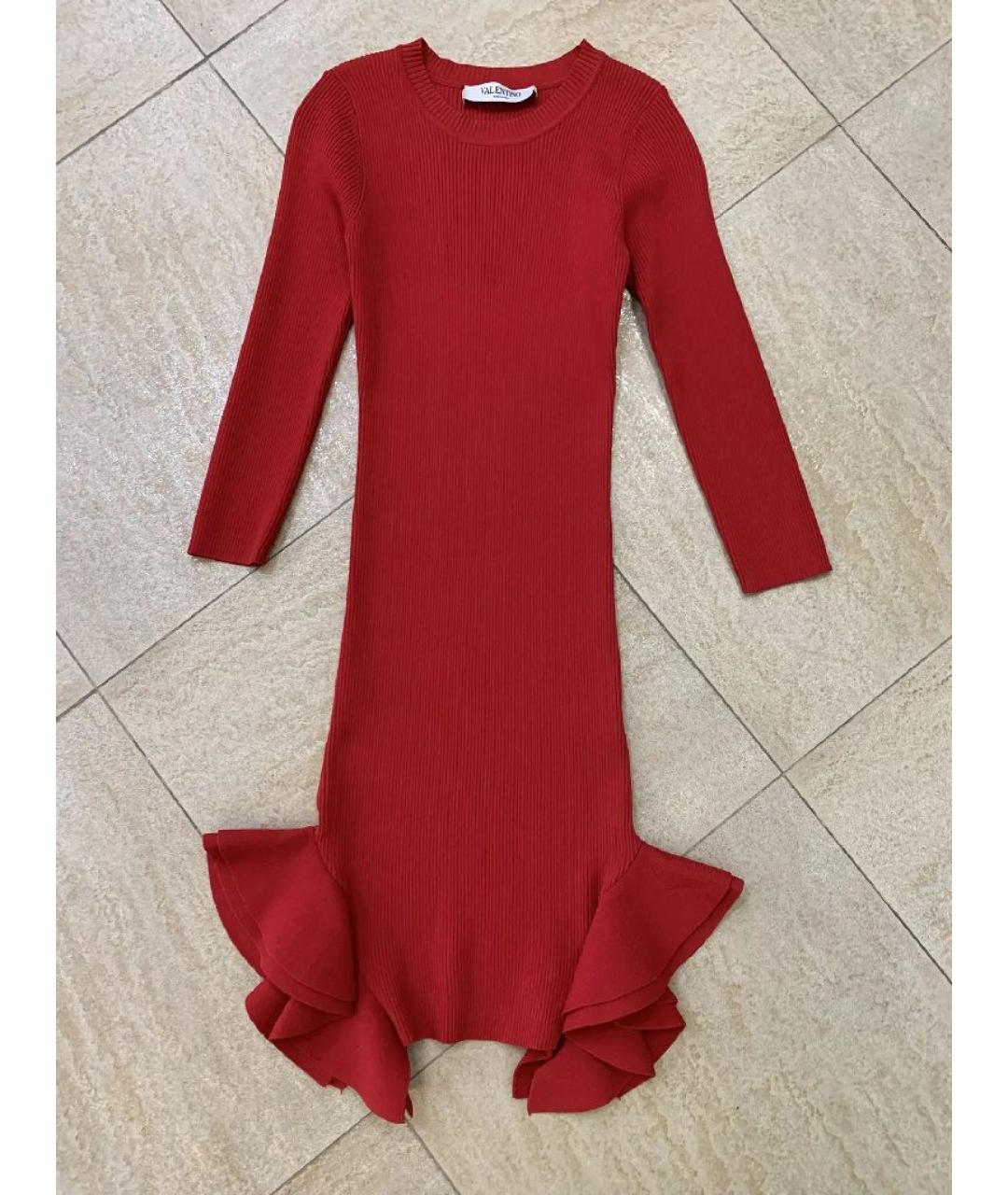 VALENTINO Красное хлопковое коктейльное платье, фото 10