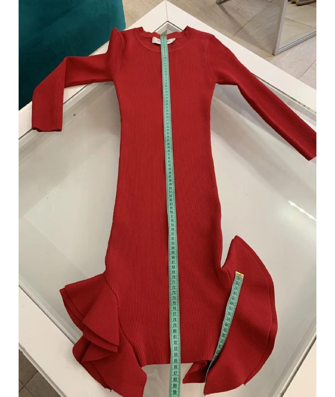 VALENTINO Красное хлопковое коктейльное платье, фото 7