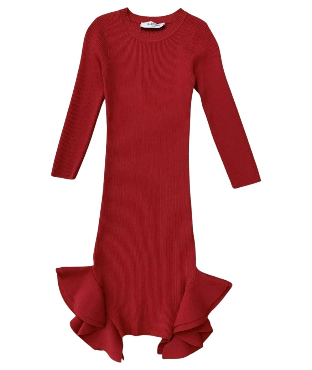 VALENTINO Красное хлопковое коктейльное платье, фото 1