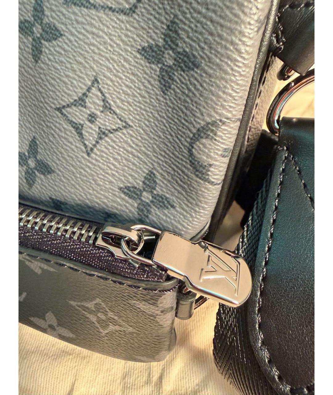 LOUIS VUITTON Черная сумка на плечо из канвы, фото 5