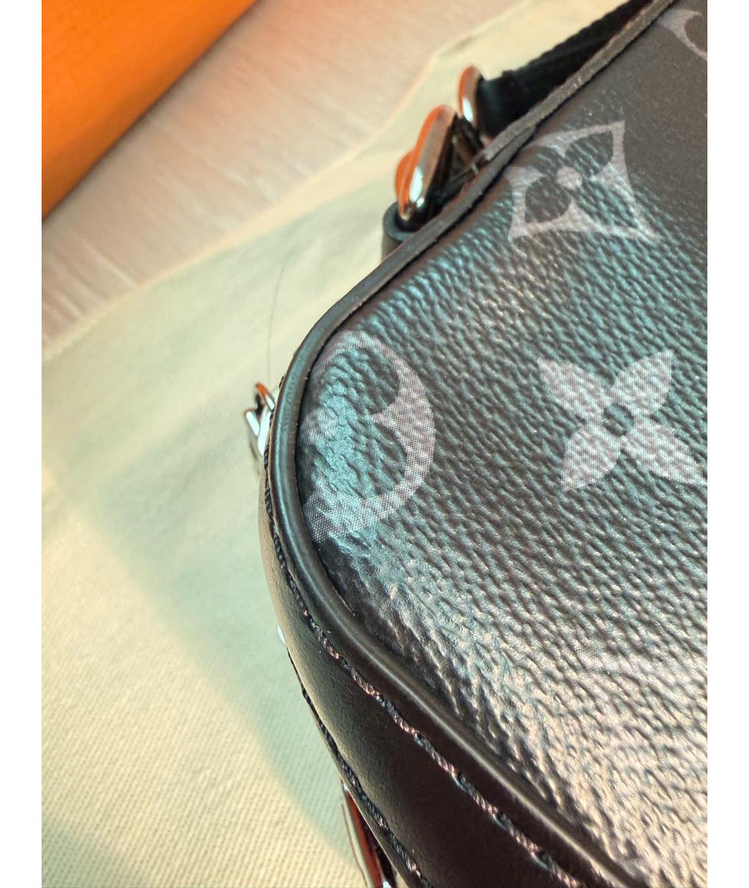 LOUIS VUITTON Черная сумка на плечо из канвы, фото 6