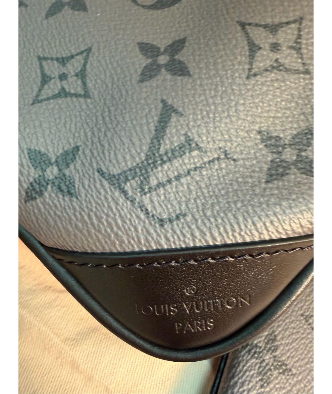 LOUIS VUITTON Черная сумка на плечо из канвы, фото 3