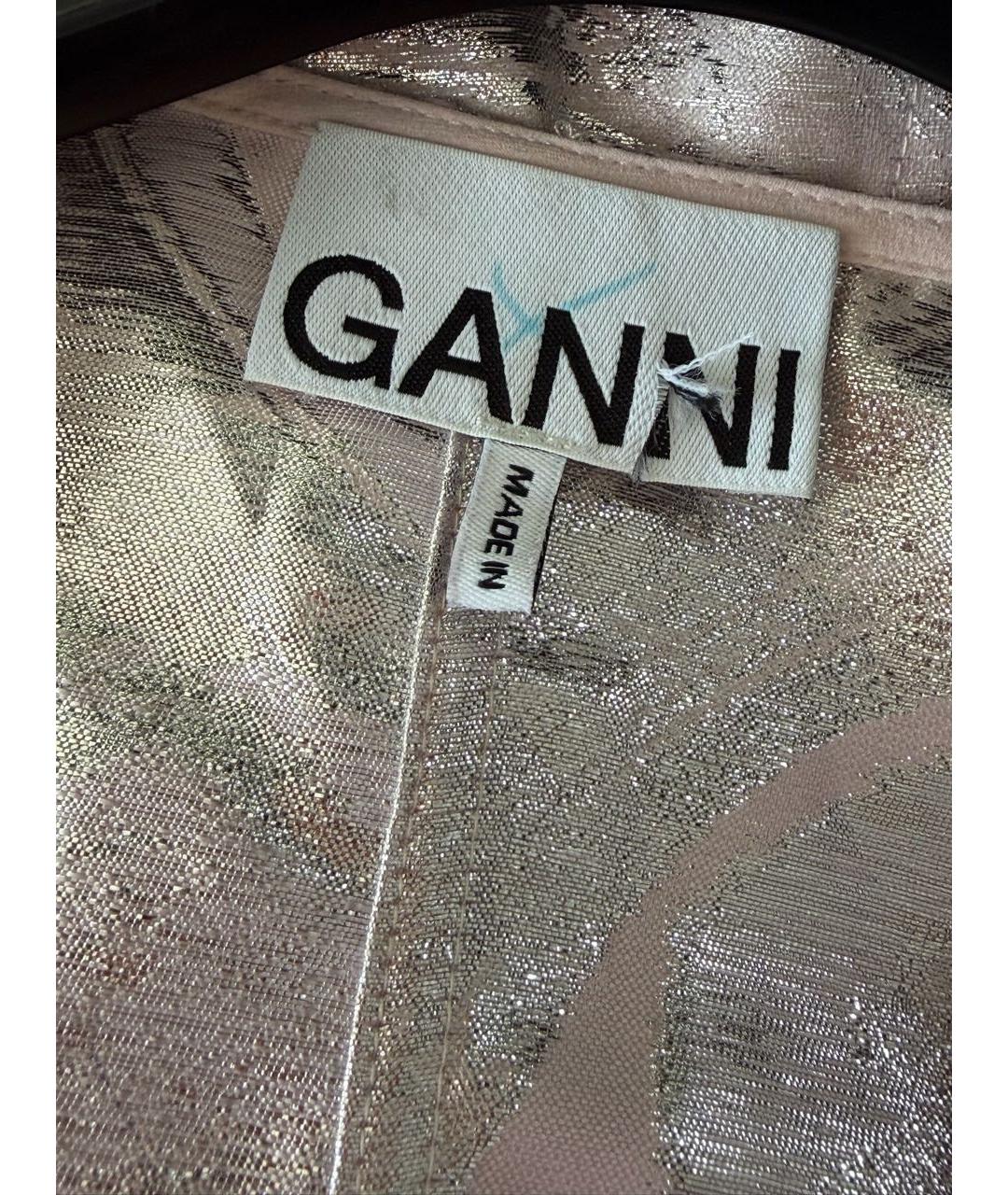 GANNI Розовое полиэстеровое вечернее платье, фото 3