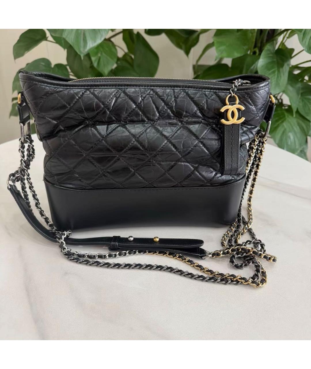 CHANEL Черная кожаная сумка через плечо, фото 8