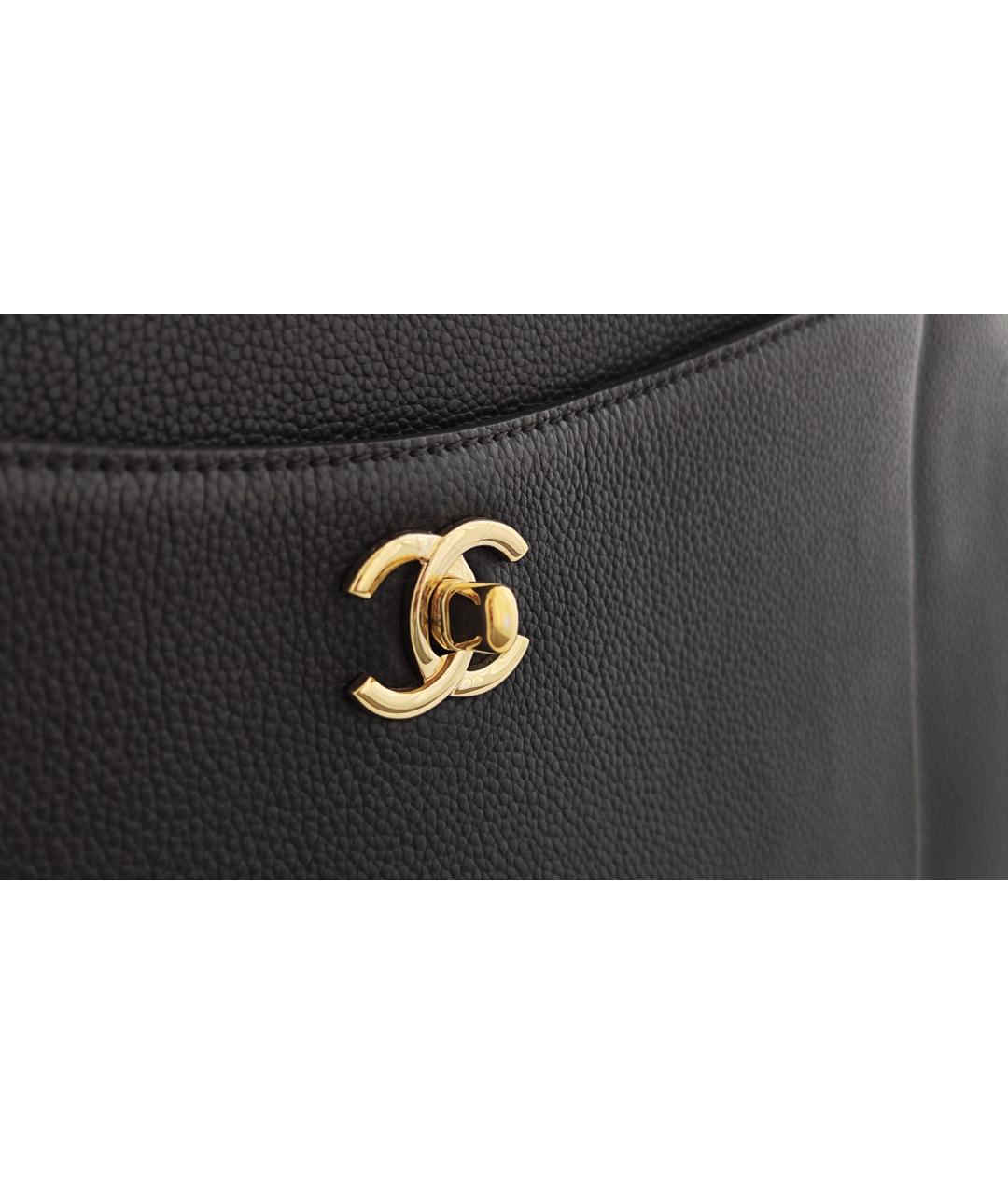 CHANEL Черная кожаная сумка тоут, фото 2