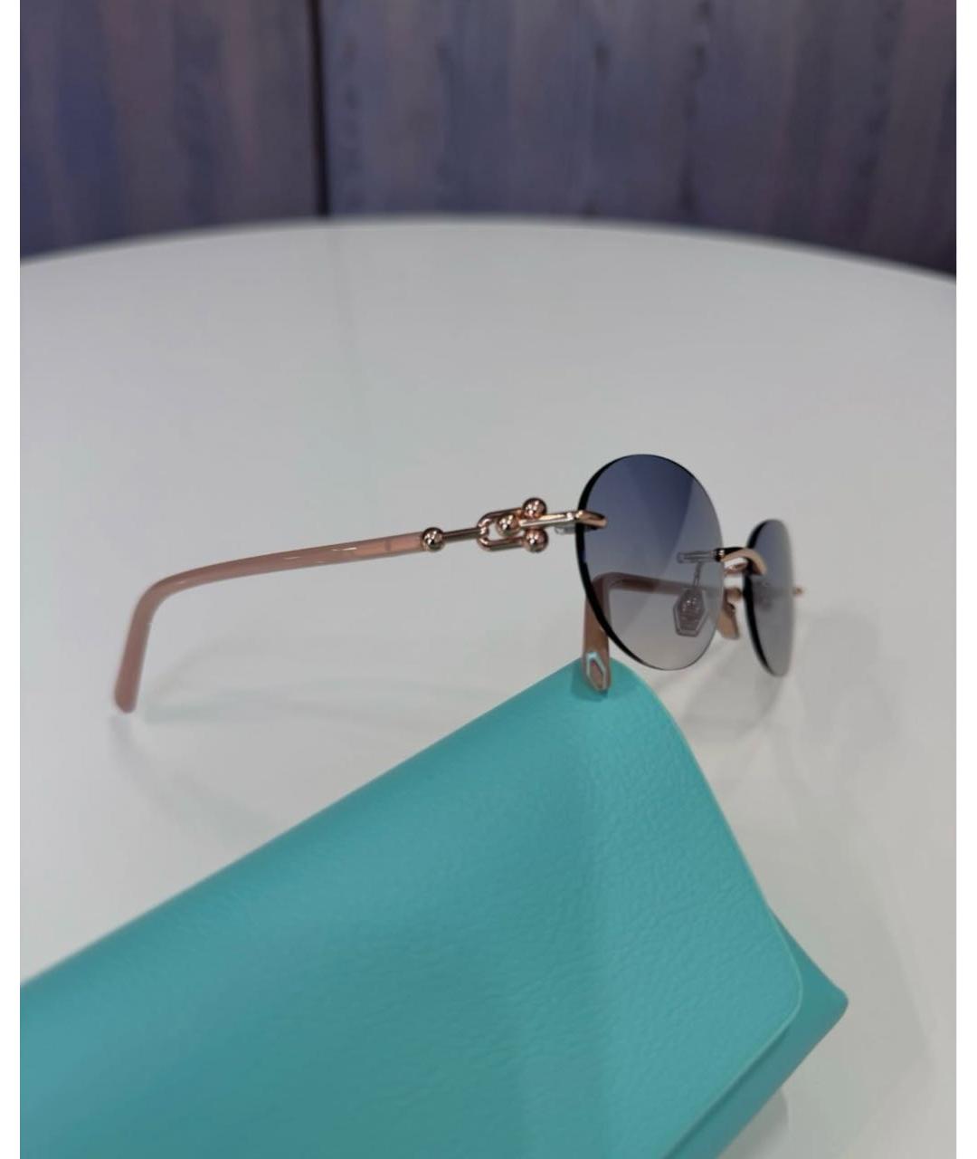 TIFFANY&CO Синие металлические солнцезащитные очки, фото 4