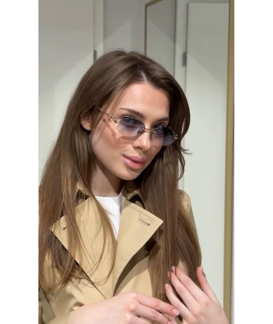 TIFFANY&CO Синие металлические солнцезащитные очки, фото 8