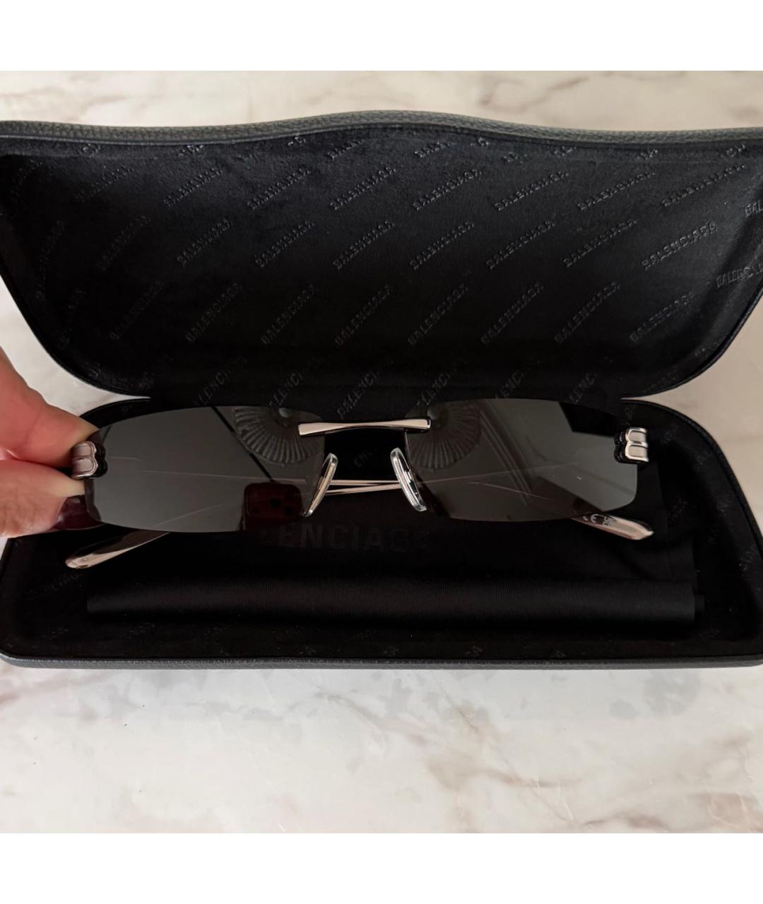 BALENCIAGA Черные металлические солнцезащитные очки, фото 2