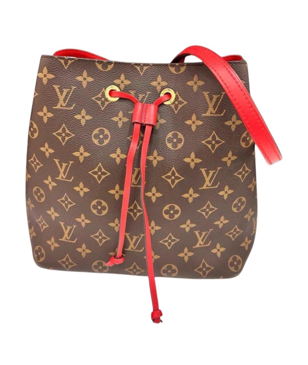 LOUIS VUITTON Красная кожаная сумка тоут, фото 1