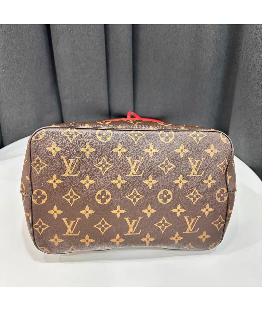 LOUIS VUITTON Красная кожаная сумка тоут, фото 6