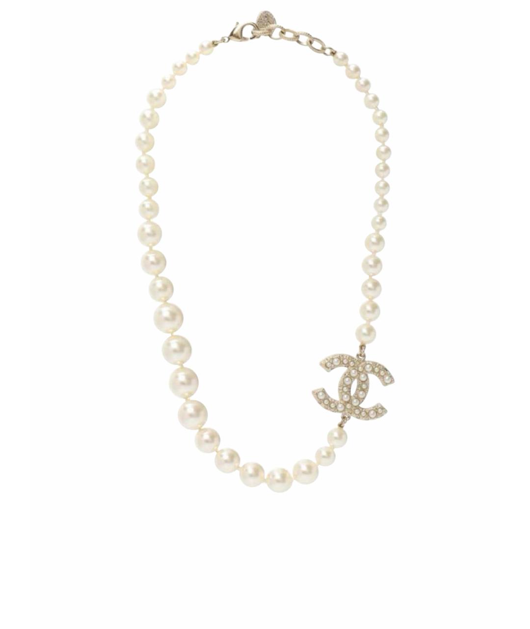 CHANEL Бежевое жемчужное колье, фото 1