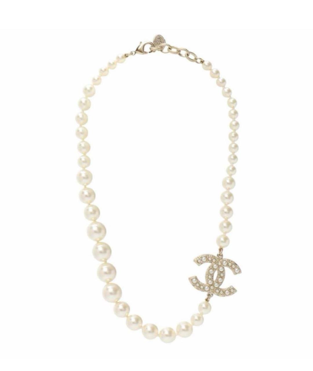 CHANEL Бежевое жемчужное колье, фото 3