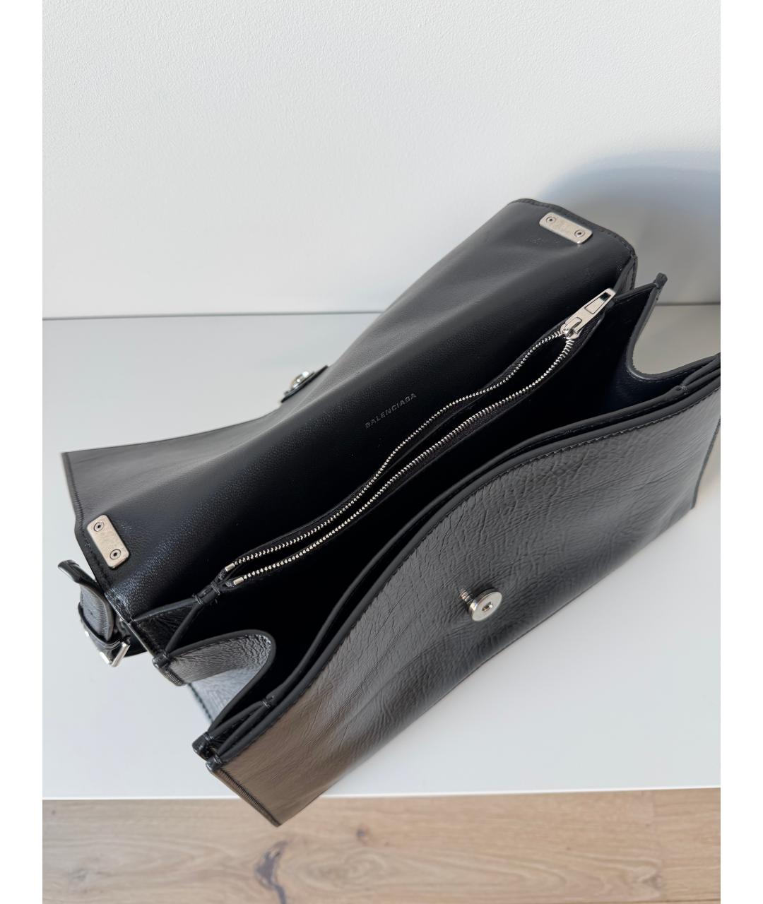 BALENCIAGA Черная кожаная сумка с короткими ручками, фото 4