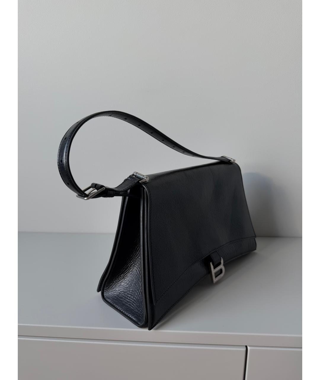 BALENCIAGA Черная кожаная сумка с короткими ручками, фото 2