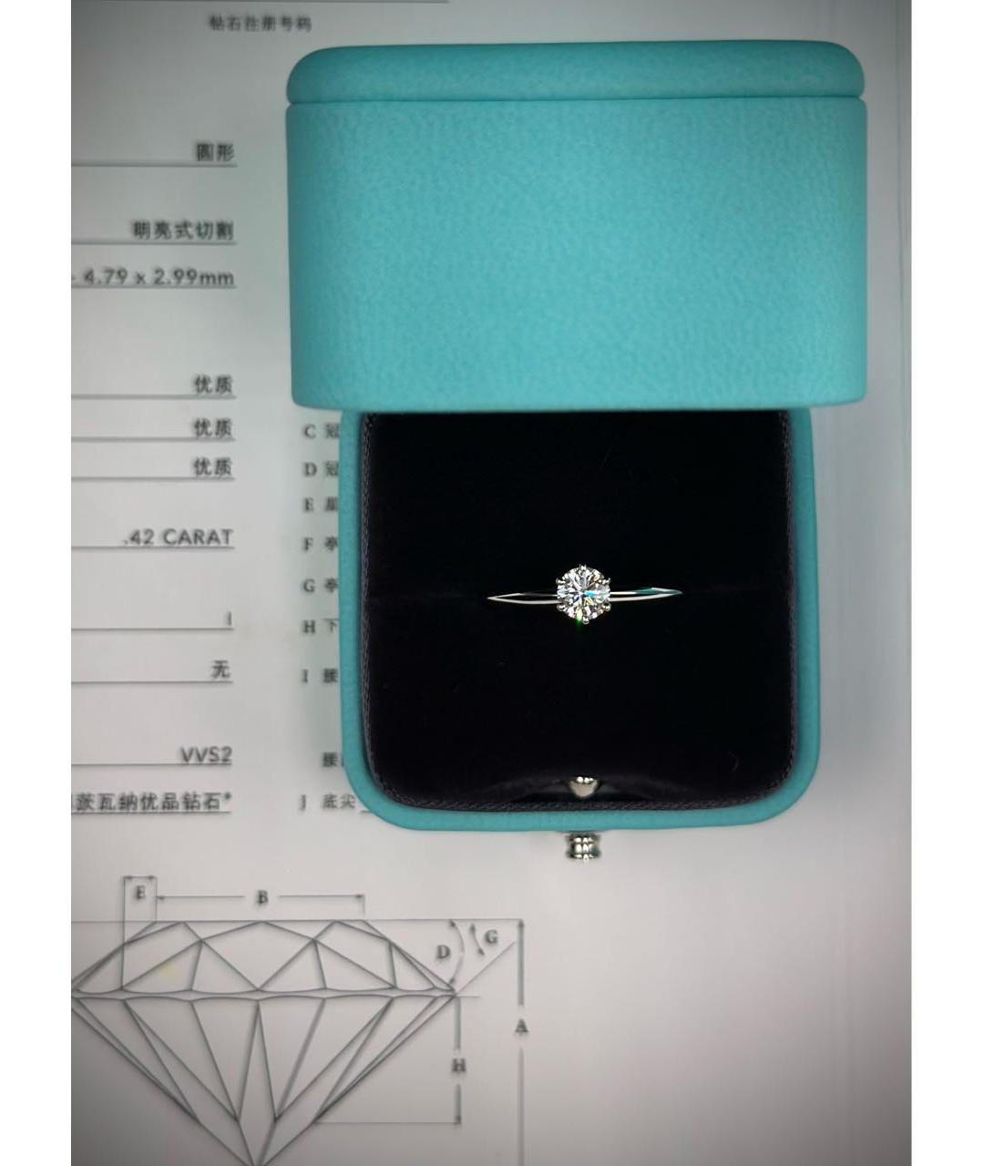 TIFFANY&CO Серебряное платиновое кольцо, фото 2