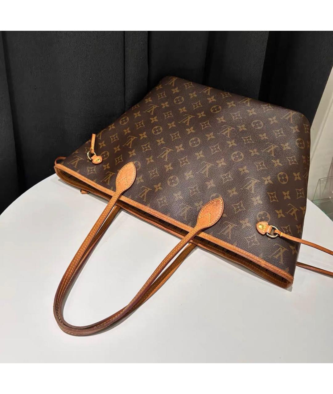 LOUIS VUITTON Коричневая кожаная сумка тоут, фото 6