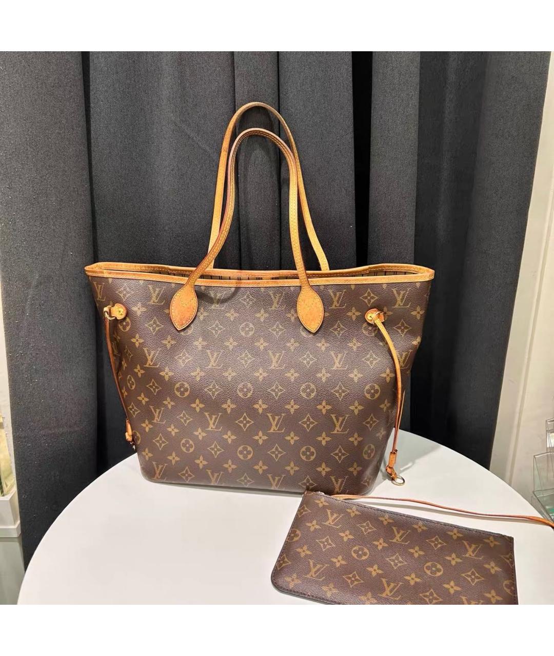 LOUIS VUITTON Коричневая кожаная сумка тоут, фото 2