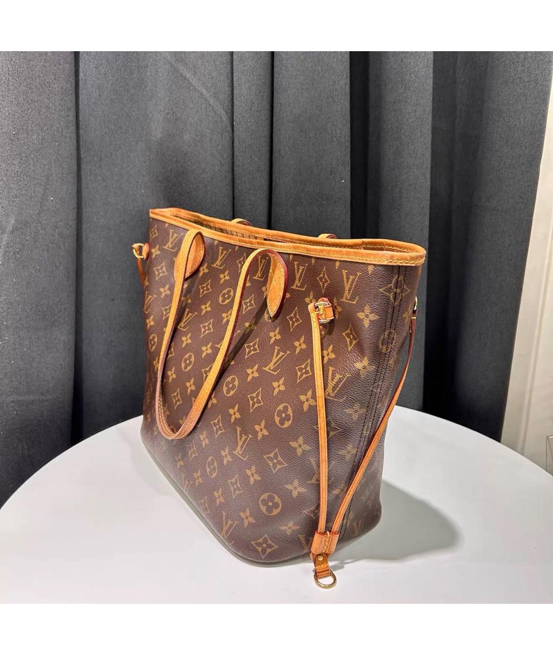 LOUIS VUITTON Коричневая кожаная сумка тоут, фото 3